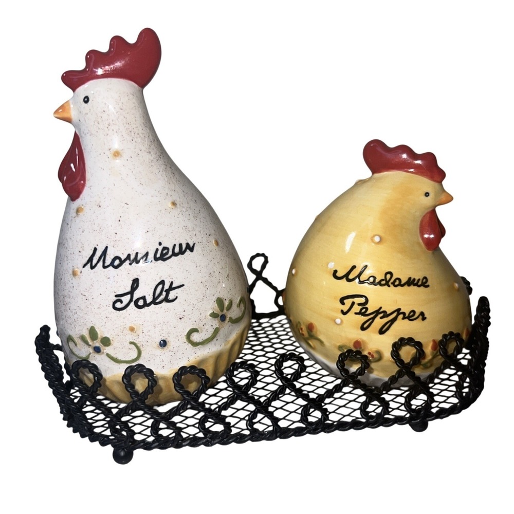 Grasslands Road Monsieur Salt Madame Pepper‎ Shaker Set Tray